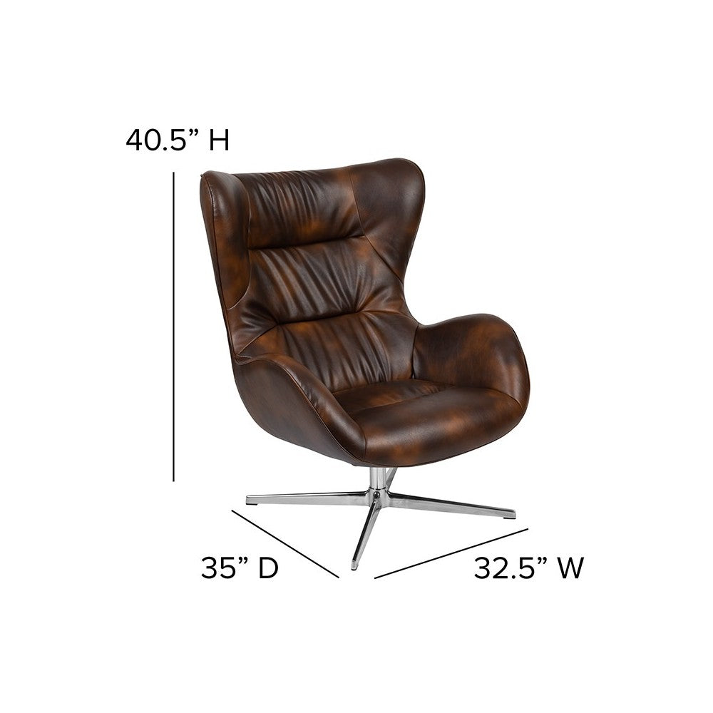 Bomber Jacket LeatherSoft Swivel Wing Chair