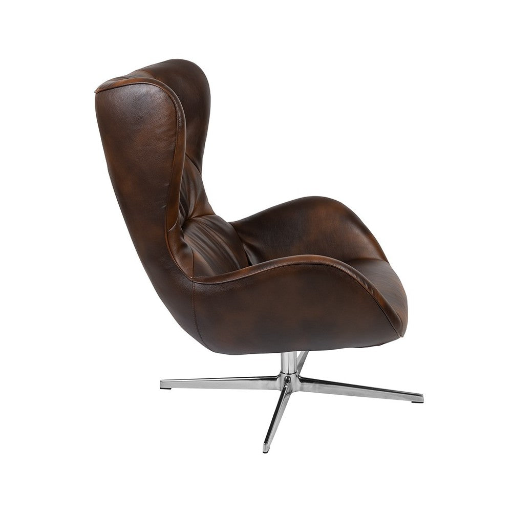 Bomber Jacket LeatherSoft Swivel Wing Chair