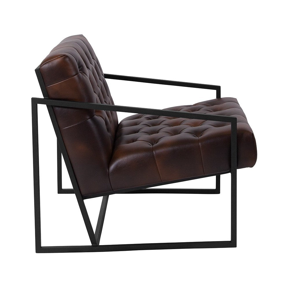 Bomber Jacket LeatherSoft Tufted Lounge Chair