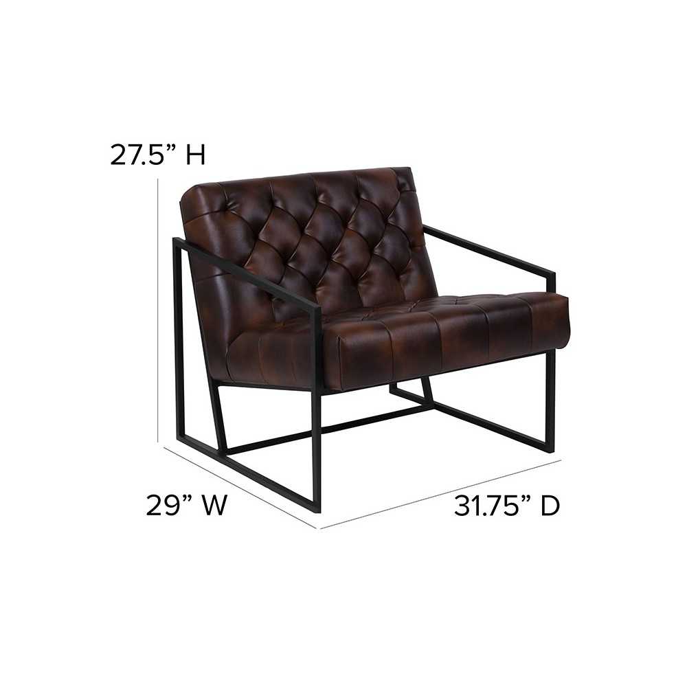 Bomber Jacket LeatherSoft Tufted Lounge Chair