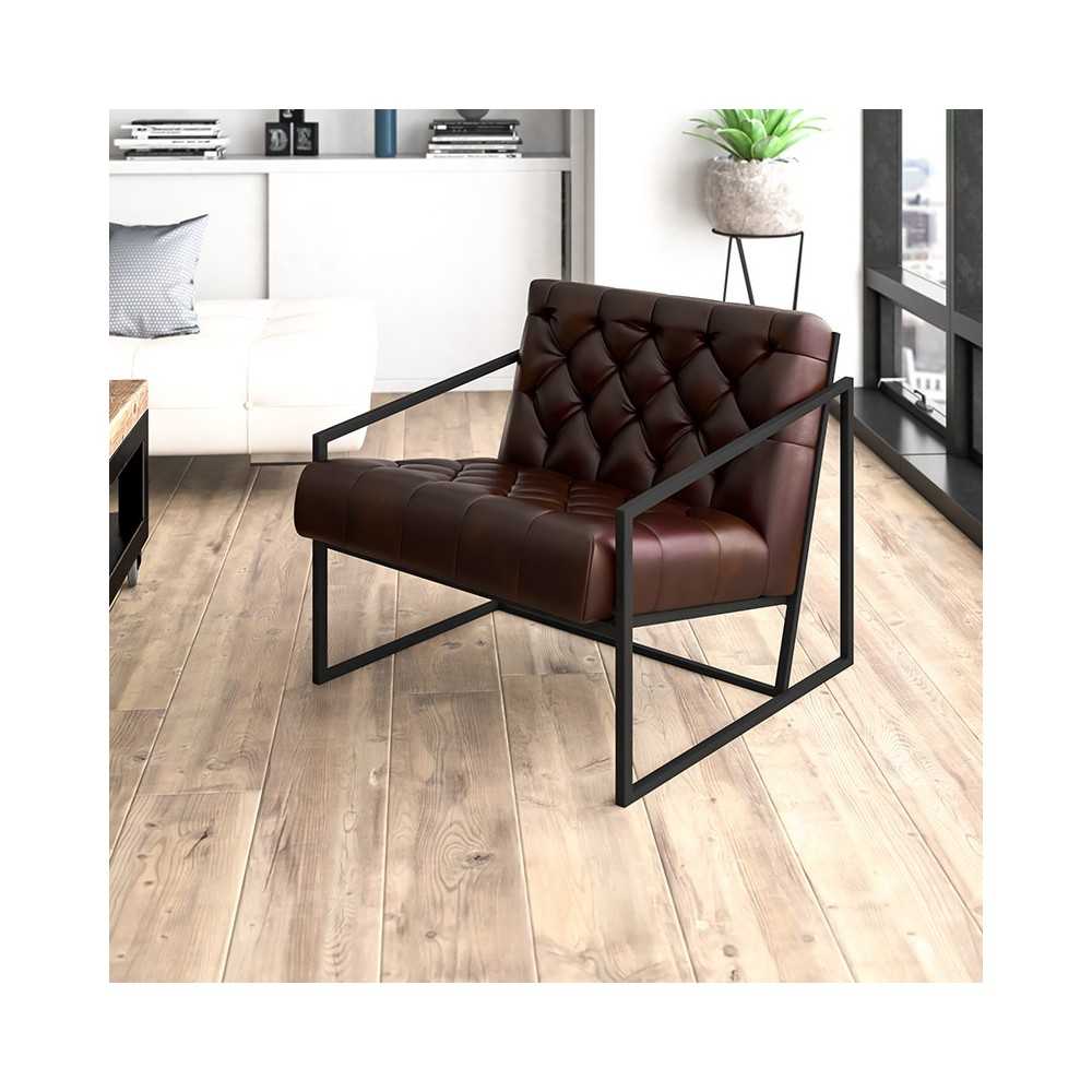 Bomber Jacket LeatherSoft Tufted Lounge Chair