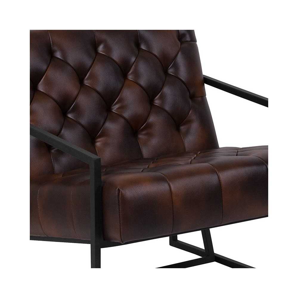 Bomber Jacket LeatherSoft Tufted Lounge Chair