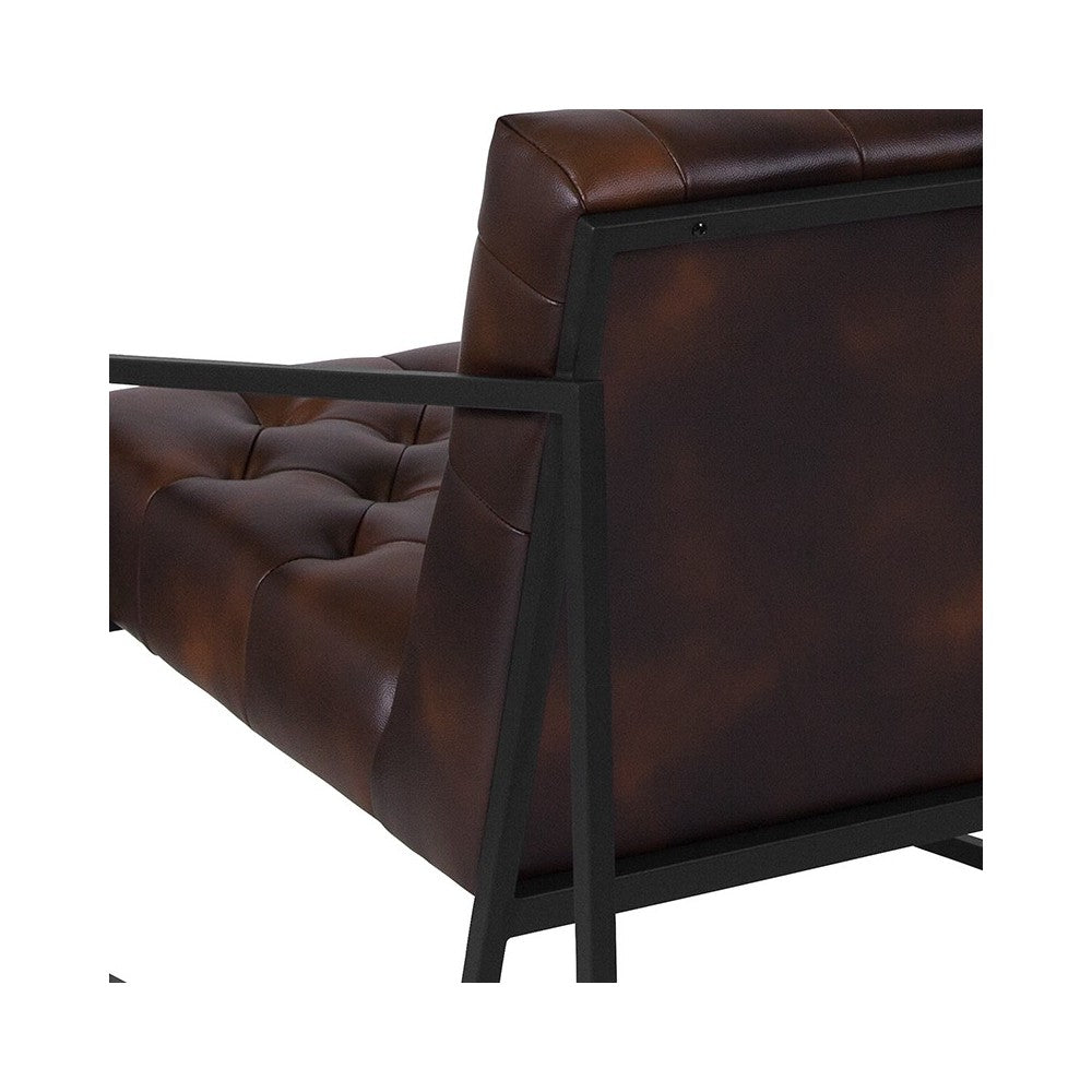 Bomber Jacket LeatherSoft Tufted Lounge Chair