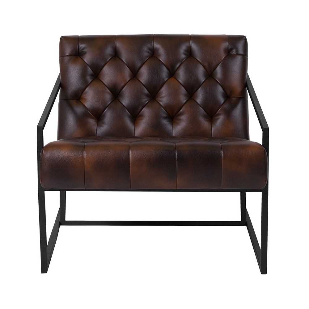 Bomber Jacket LeatherSoft Tufted Lounge Chair