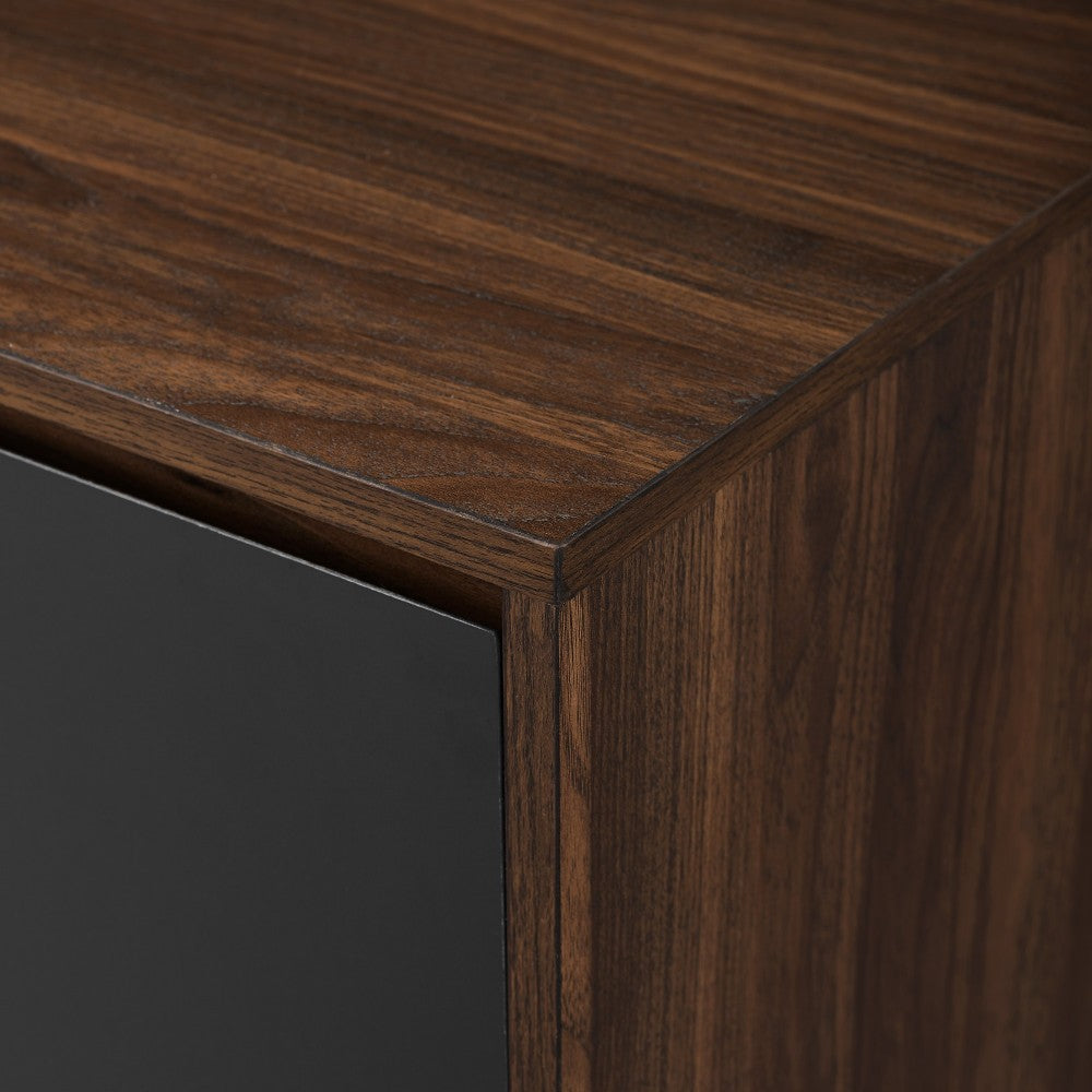 Bonnie 30" Record Player Accent Cabinet - Solid Black/Dark Walnut