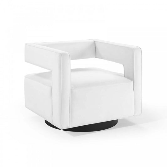 Booth Performance Velvet Swivel Armchair, White