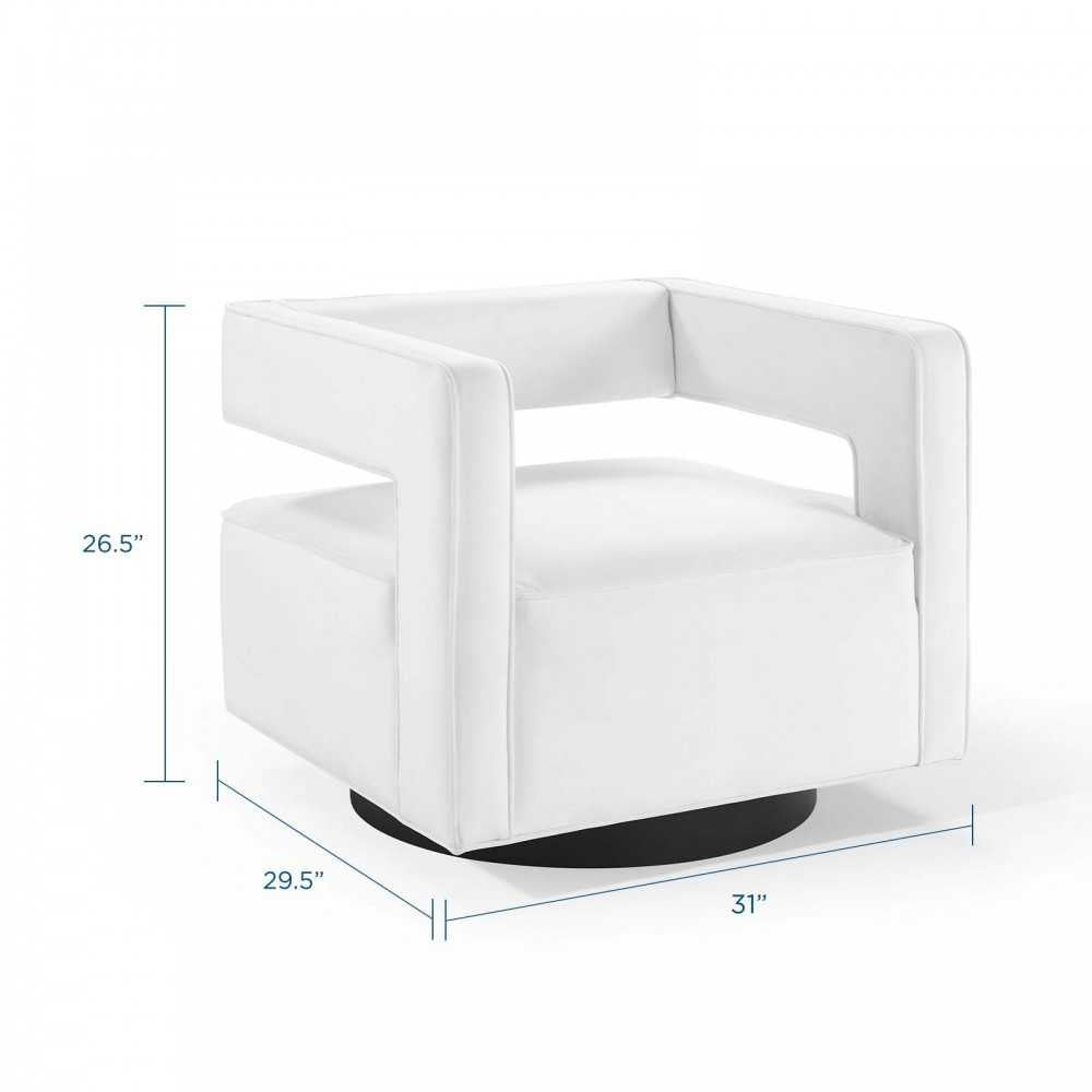 Booth Performance Velvet Swivel Armchair, White