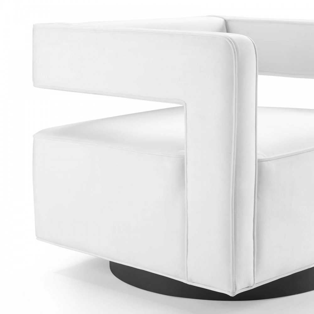 Booth Performance Velvet Swivel Armchair, White