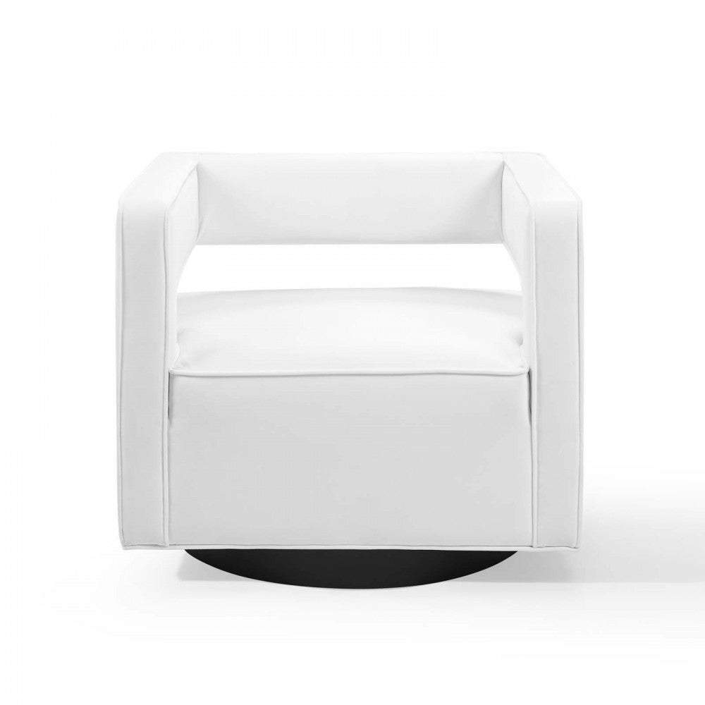 Booth Performance Velvet Swivel Armchair, White