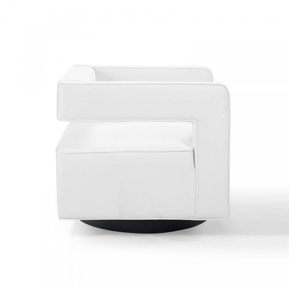 Booth Performance Velvet Swivel Armchair, White