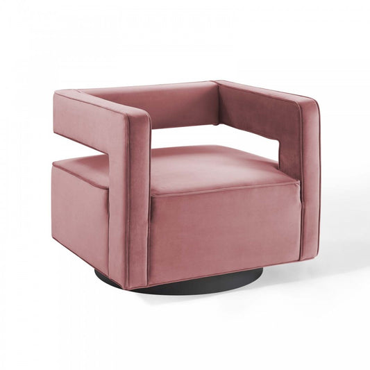 Booth Performance Velvet Swivel Armchair, Dusty Rose