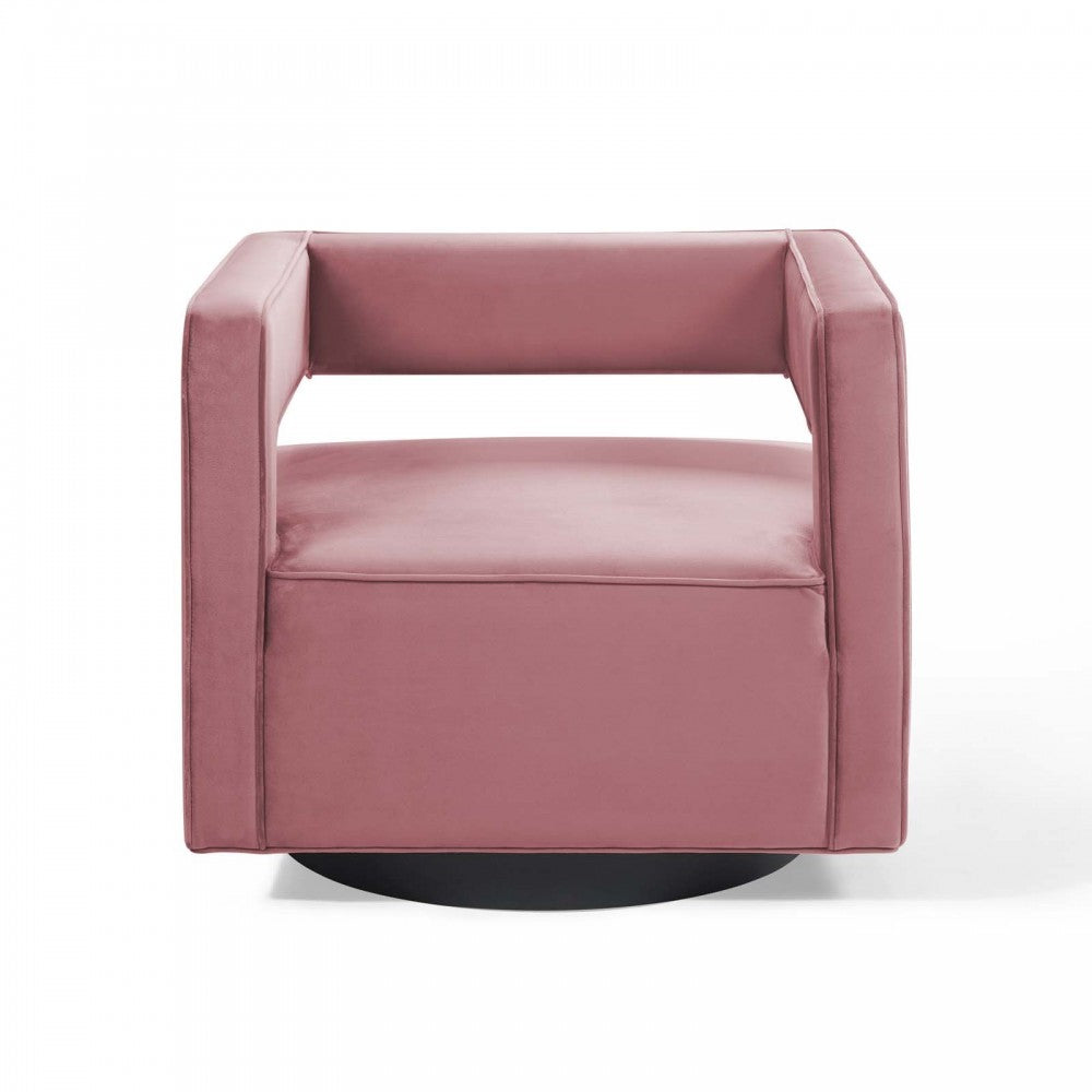 Booth Performance Velvet Swivel Armchair, Dusty Rose