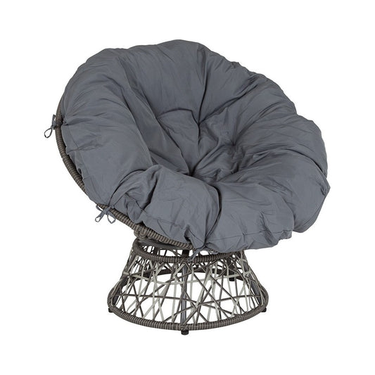 Bowie Comfort Series Swivel Patio Chair with Dark Gray Cushion