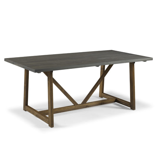 Brennan 72" Solid Wood Trestle Dining Table - Gray/Brown