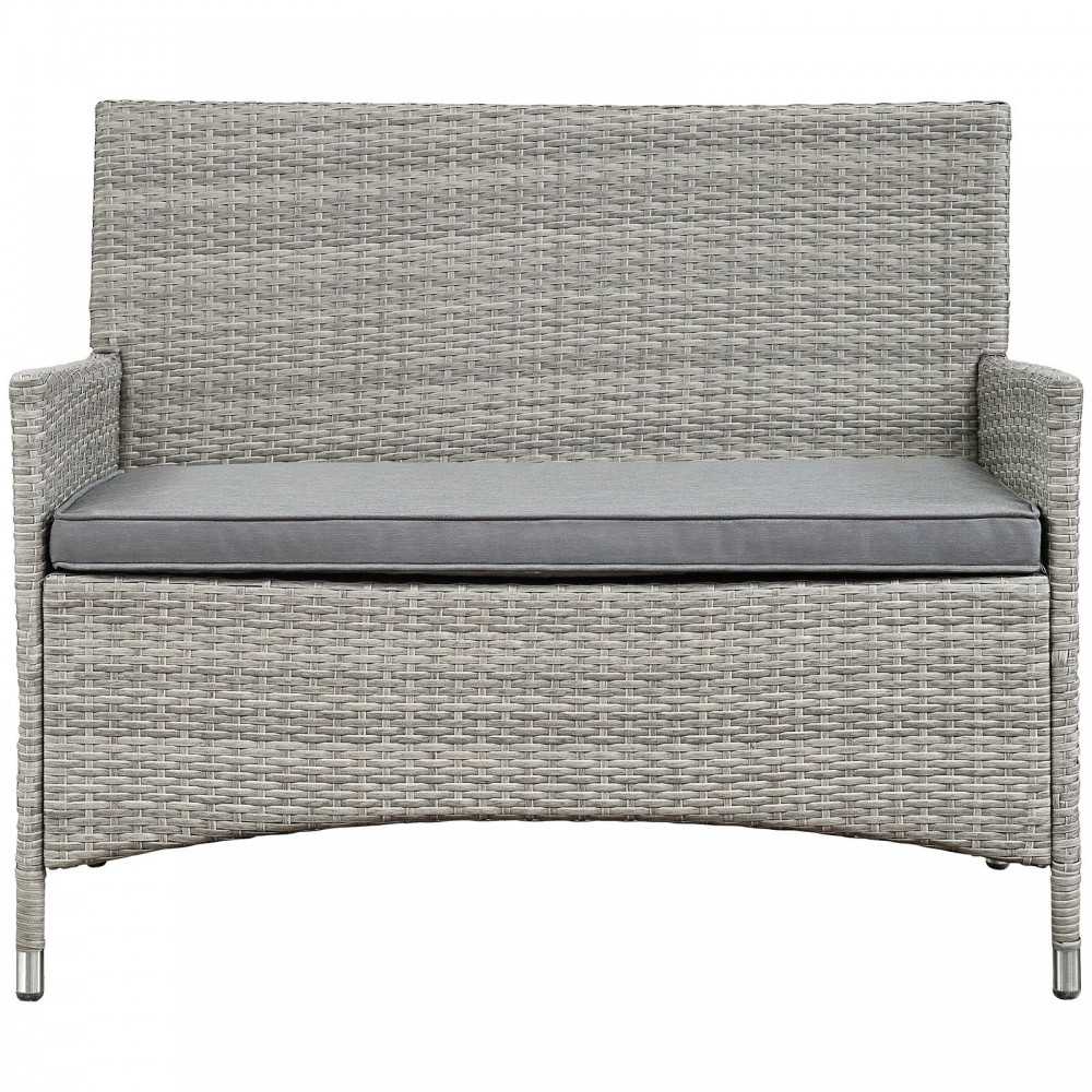 Bridge 4 Piece Outdoor Patio Patio Conversation Set, Light Gray Gray