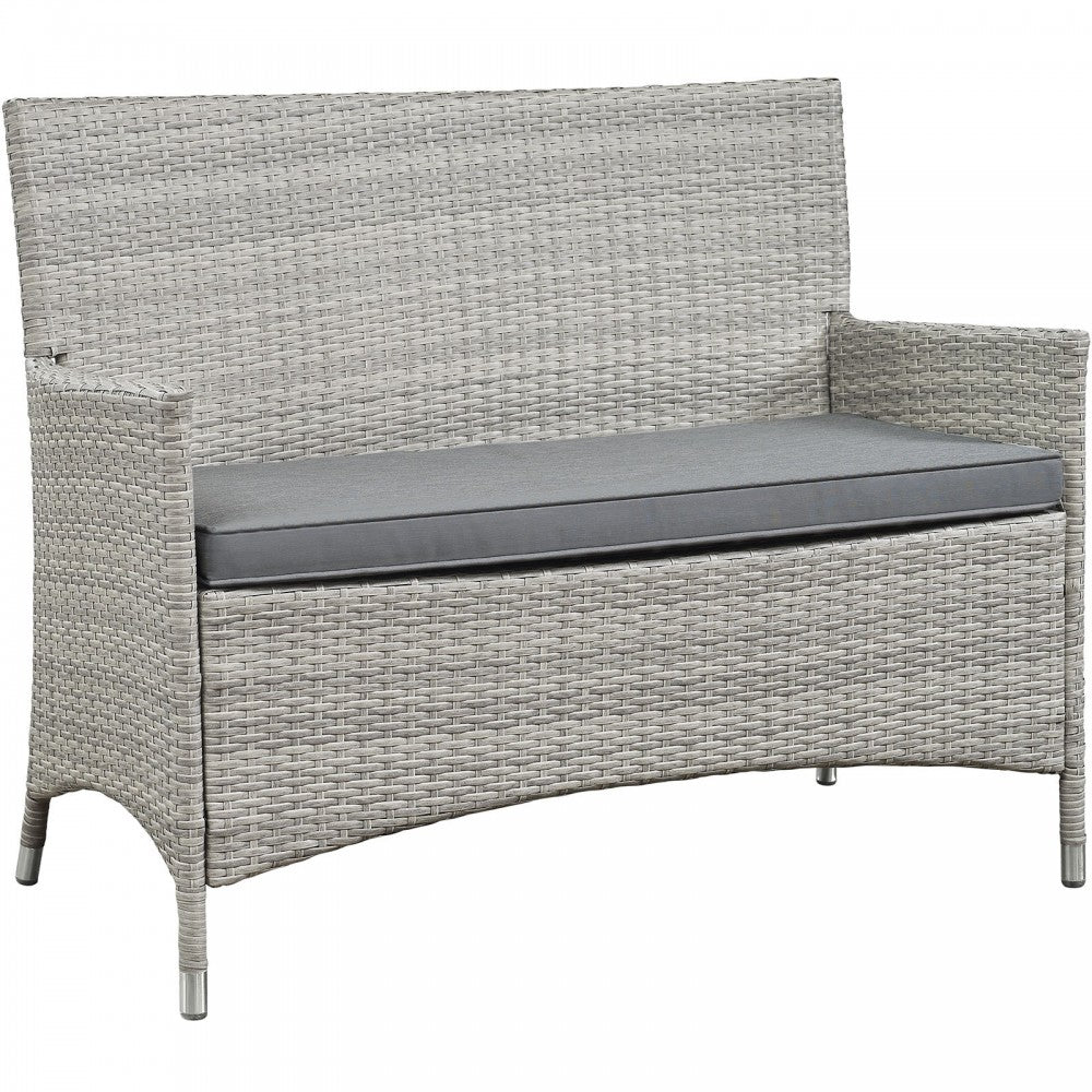 Bridge 4 Piece Outdoor Patio Patio Conversation Set, Light Gray Gray