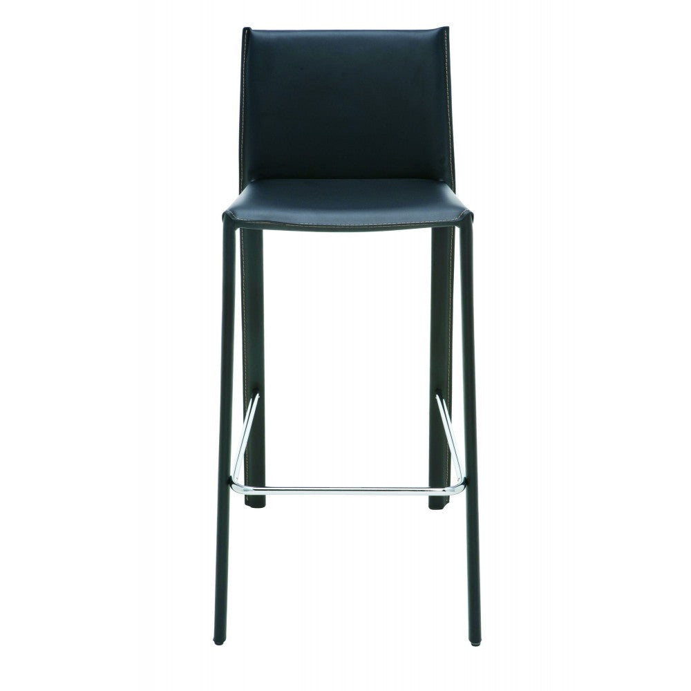 Bridget Black Leather Counter Stool