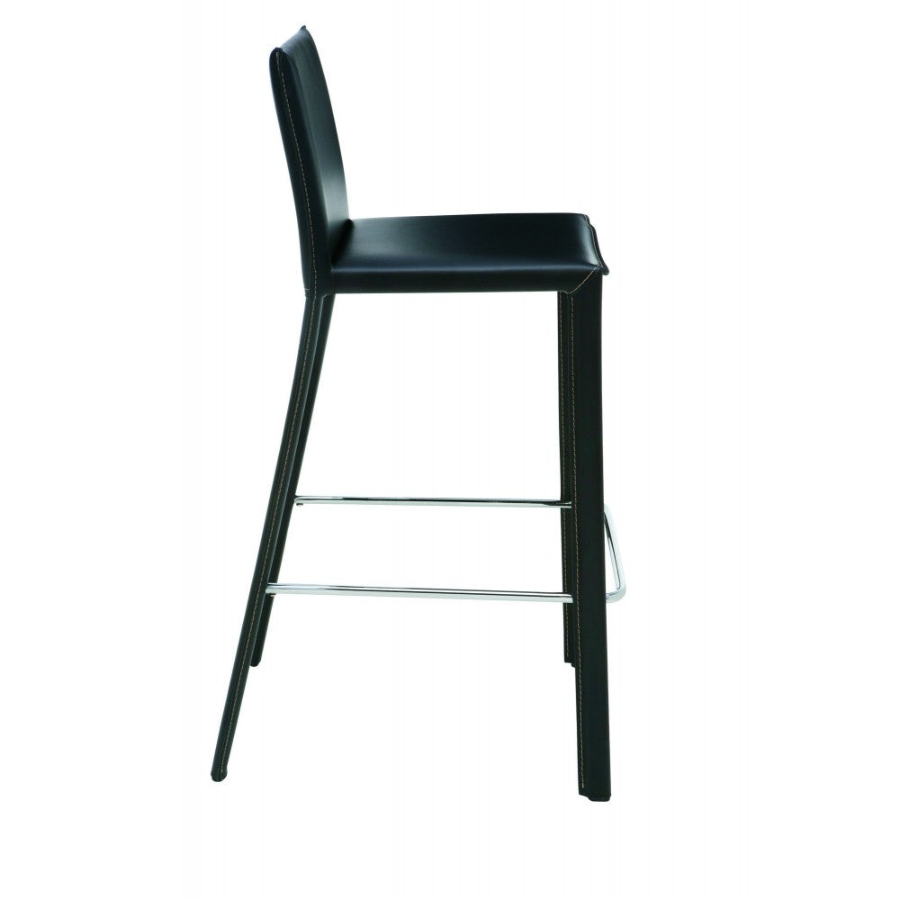 Bridget Black Leather Counter Stool