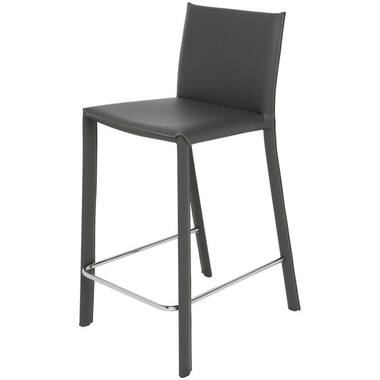 Bridget Dark Gray Leather Counter Stool