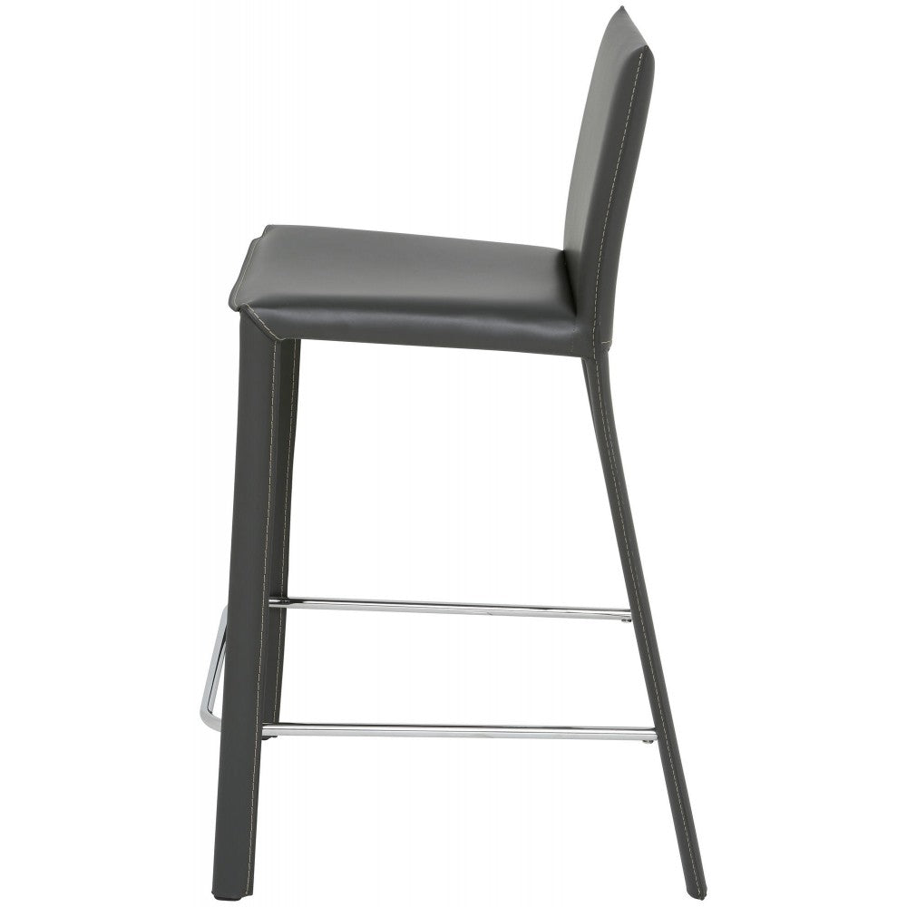 Bridget Dark Gray Leather Counter Stool