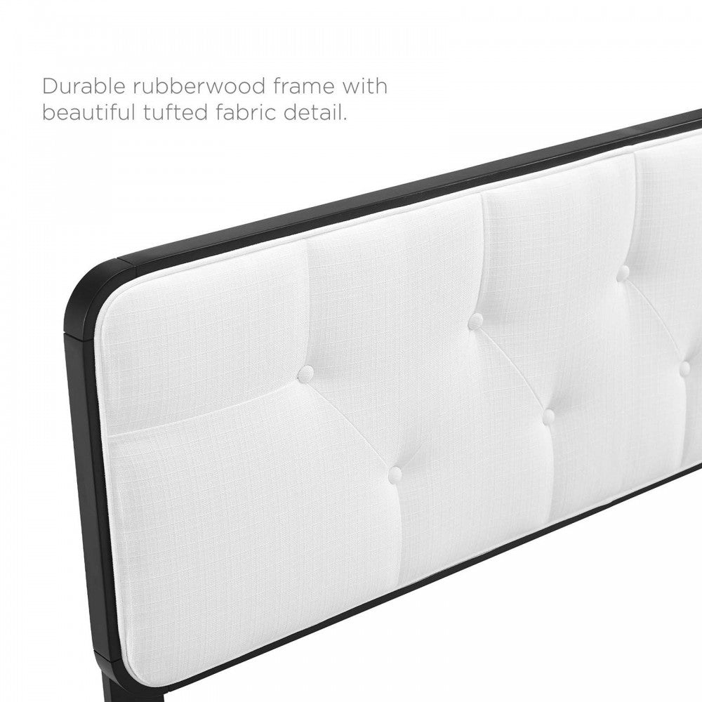 Bridgette King Wood Platform Bed With Angular Frame, Black White