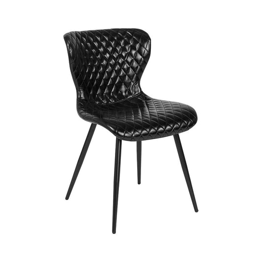Bristol Contemporary Upholstered Chair in Black Vinyl