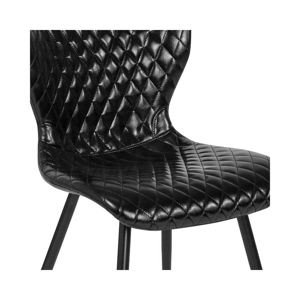 Bristol Contemporary Upholstered Chair in Black Vinyl