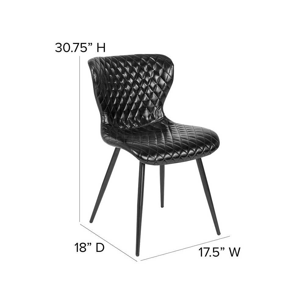 Bristol Contemporary Upholstered Chair in Black Vinyl