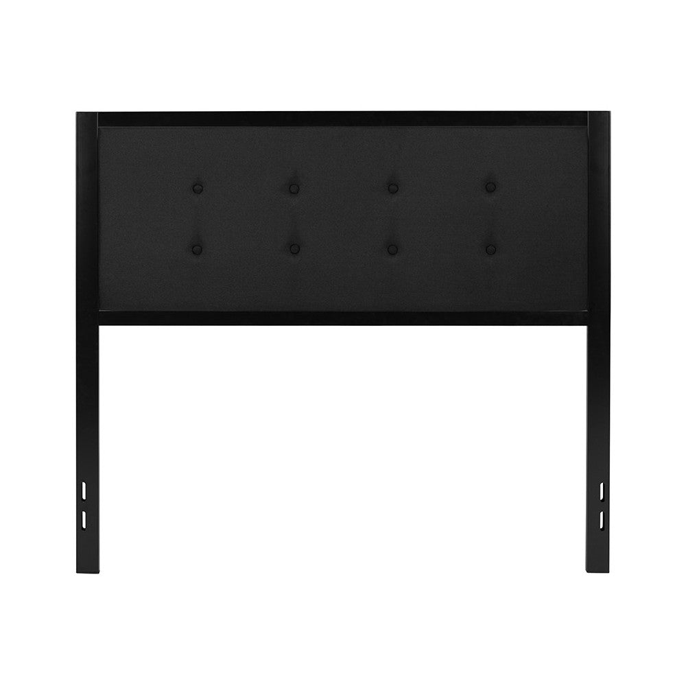 Bristol Metal Tufted Upholstered Full Size Headboard in Black Fabric