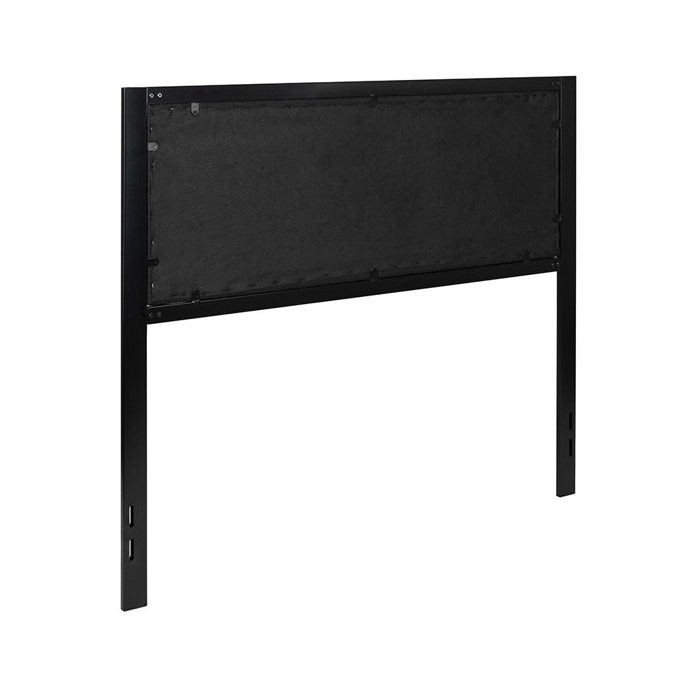 Bristol Metal Tufted Upholstered Full Size Headboard in Black Fabric