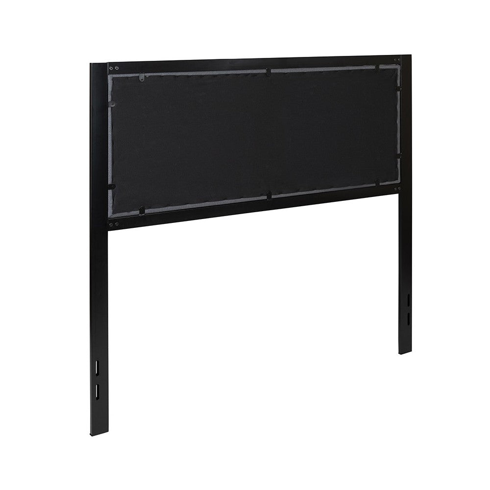 Bristol Metal Tufted Upholstered Full Size Headboard in Dark Gray Fabric