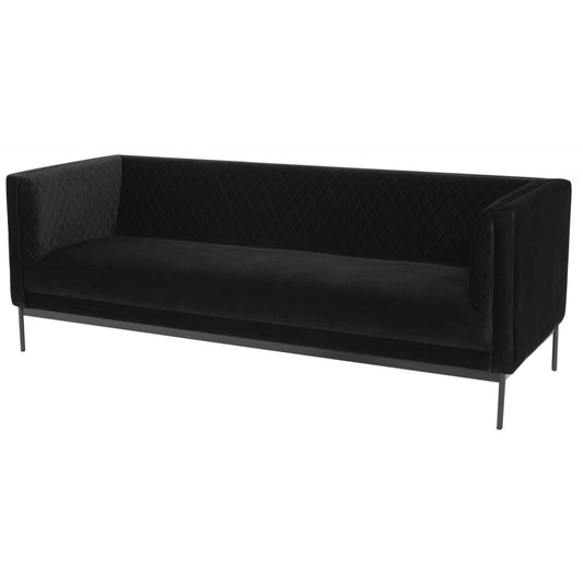 Brooke Black Fabric Triple Seat Sofa