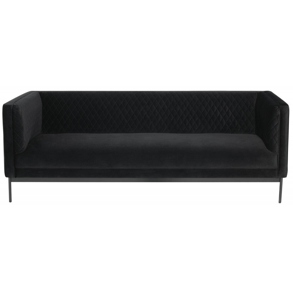 Brooke Black Fabric Triple Seat Sofa