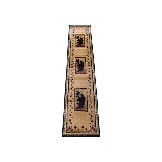 Brown 2' x 10' Bear Area Rug