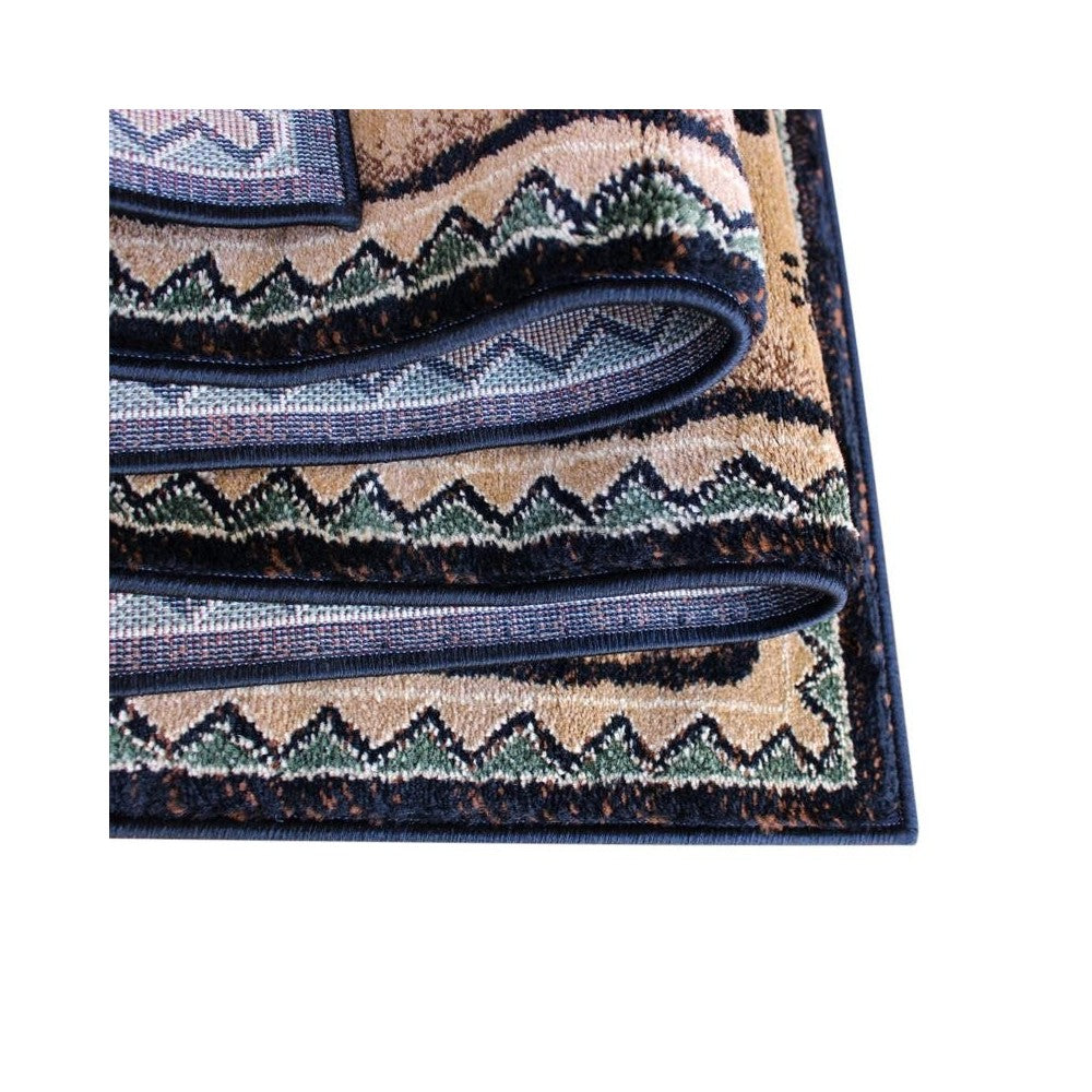 Brown 2' x 10' Bear Area Rug