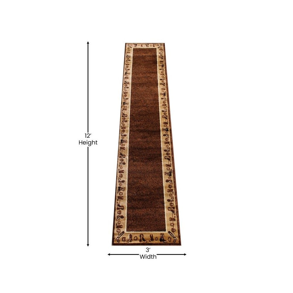 Brown 2 x 11 Western Area Rug