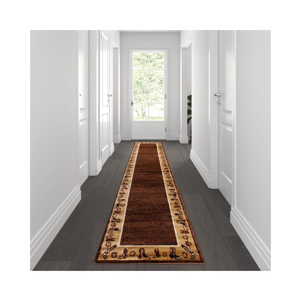 Brown 2 x 11 Western Area Rug