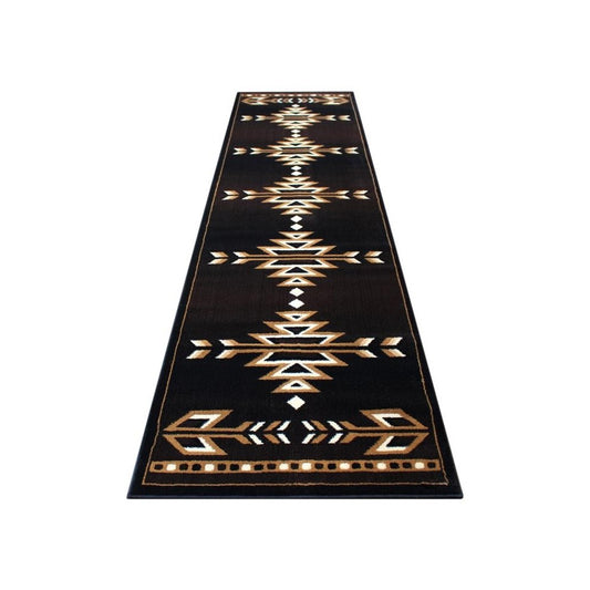 Brown 3x16 Southwest Area Rug