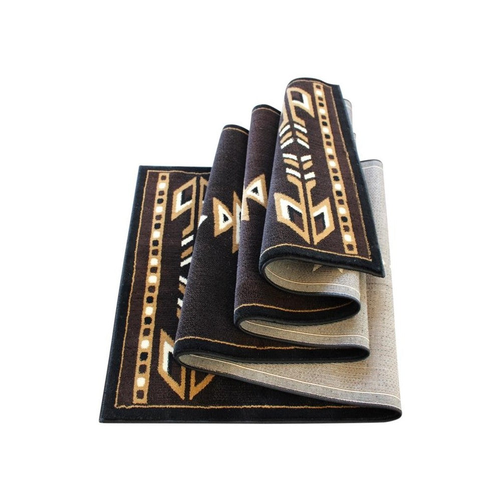 Brown 3x16 Southwest Area Rug