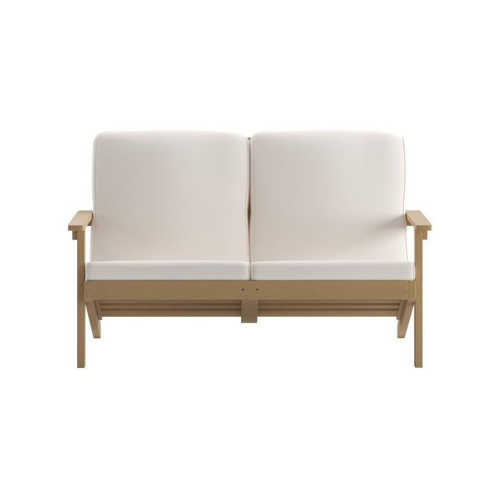 Brown/Cream Loveseat-Cushions