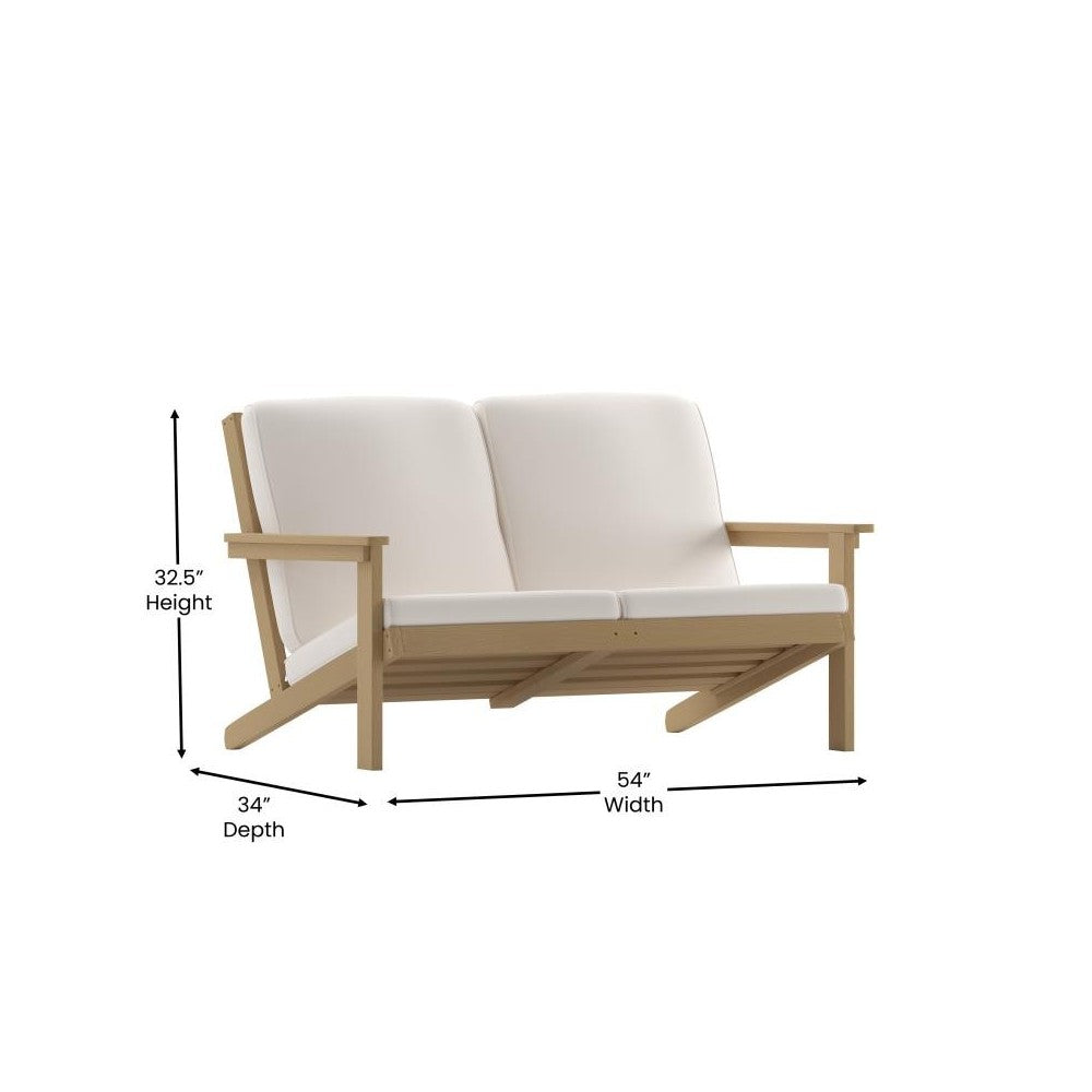 Brown/Cream Loveseat-Cushions