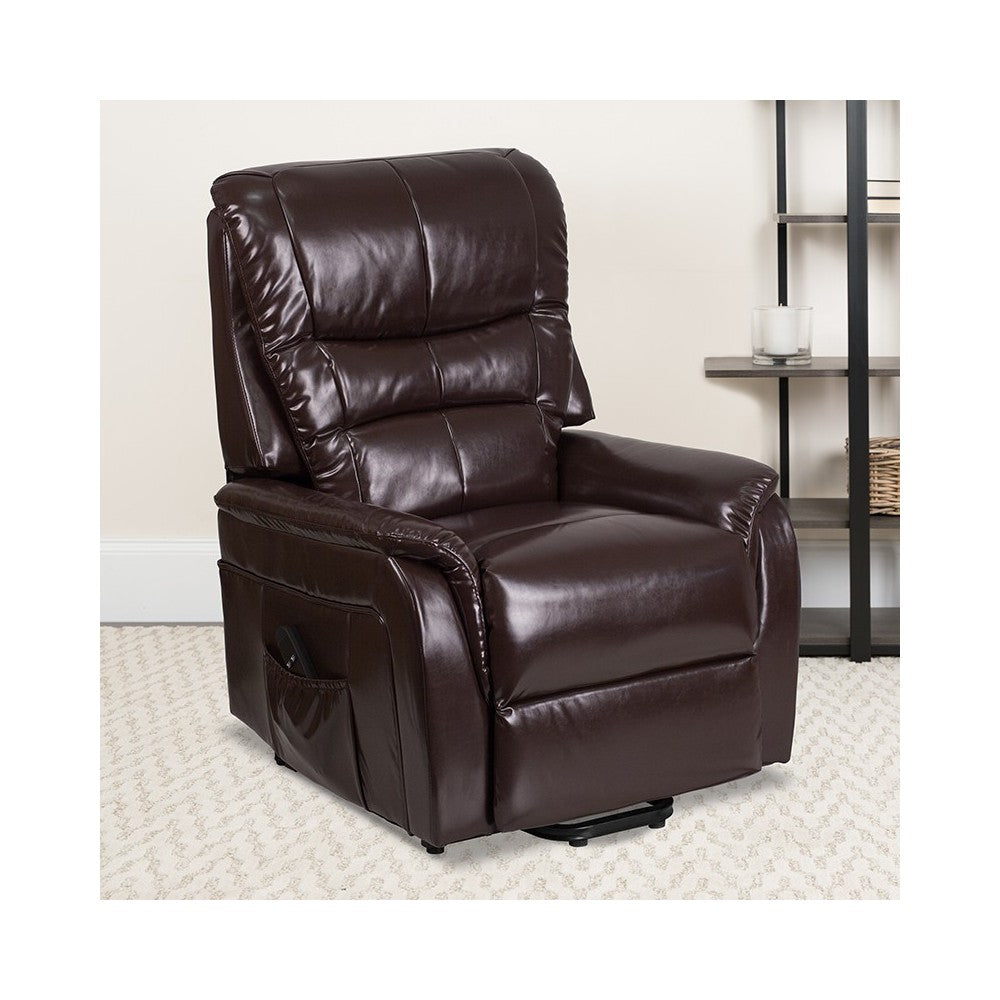 Brown LeatherSoft Remote Powered Lift Recliner