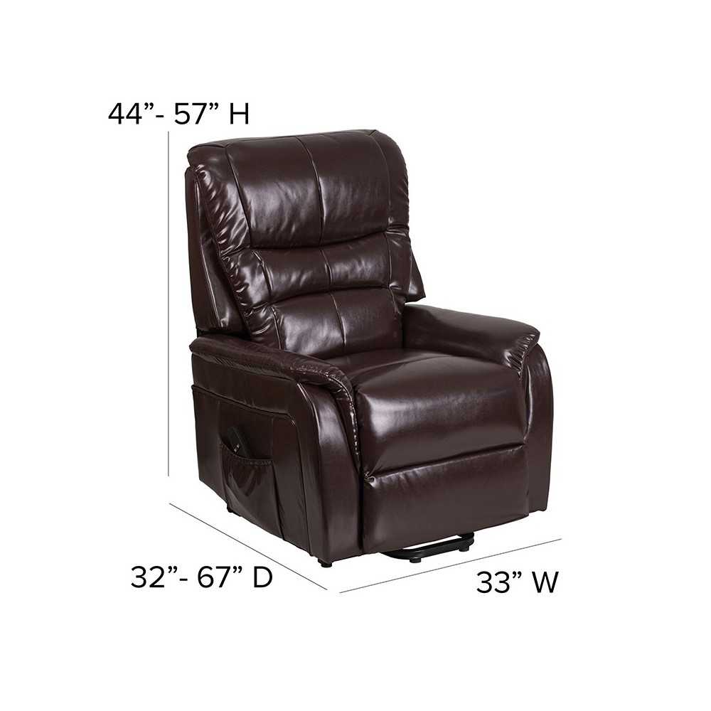 Brown LeatherSoft Remote Powered Lift Recliner