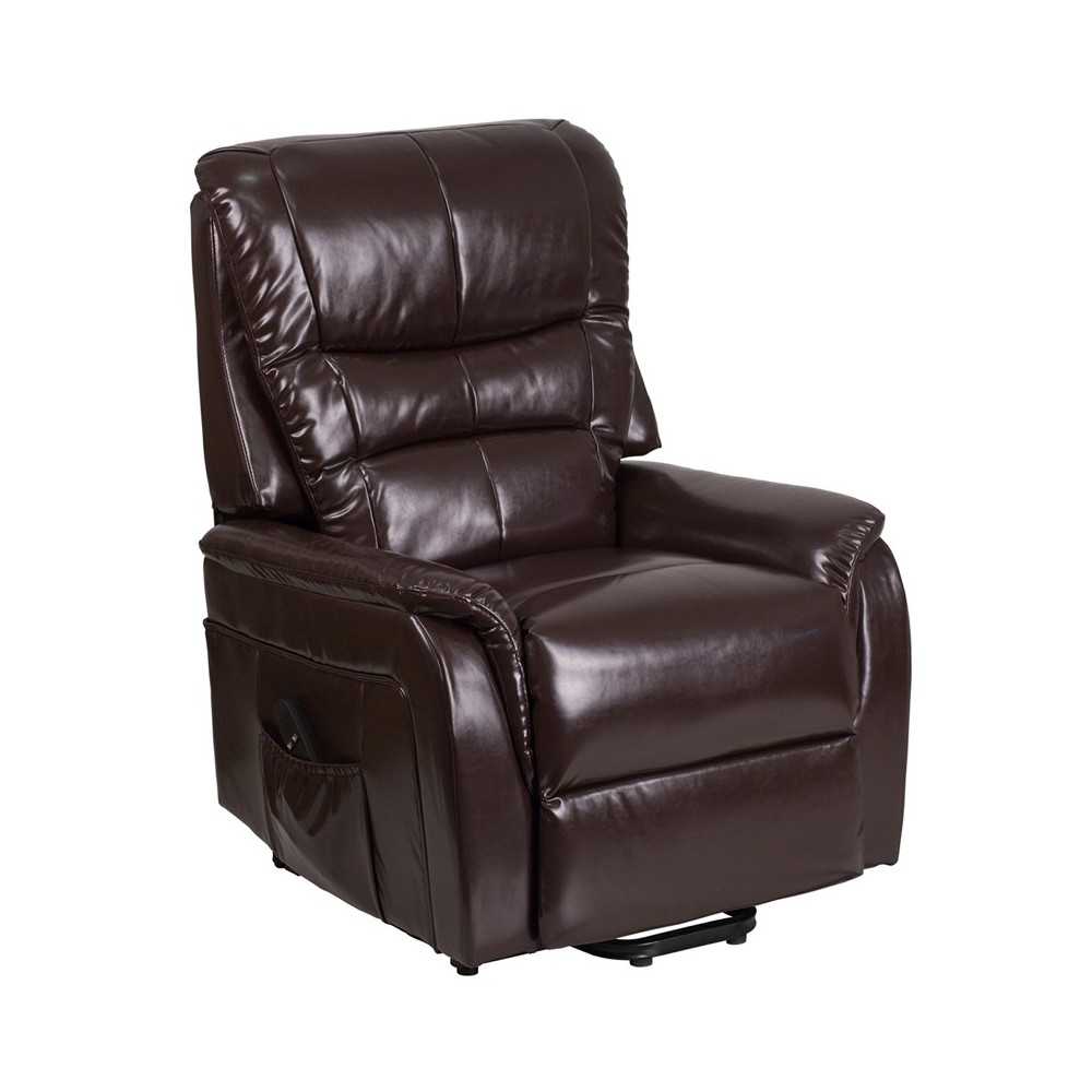 Brown LeatherSoft Remote Powered Lift Recliner