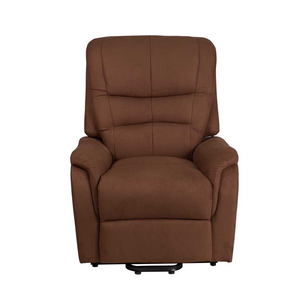 Brown Microfiber Remote Powered Lift Recliner