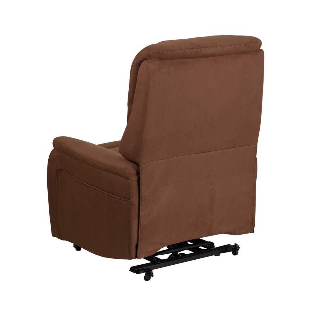 Brown Microfiber Remote Powered Lift Recliner