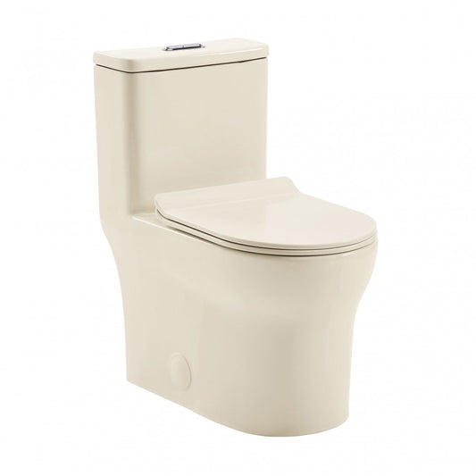 Burdon One Piece Square Toilet Dual Flush 1.1/1.6 gpf in Bisque