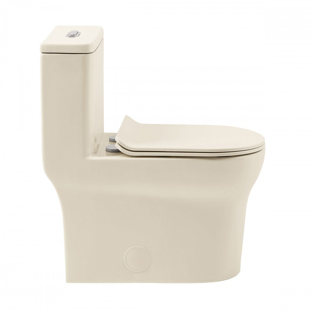 Burdon One Piece Square Toilet Dual Flush 1.1/1.6 gpf in Bisque