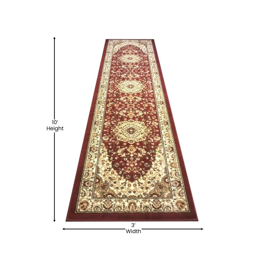 Burgundy 3x10 Persian Area Rug