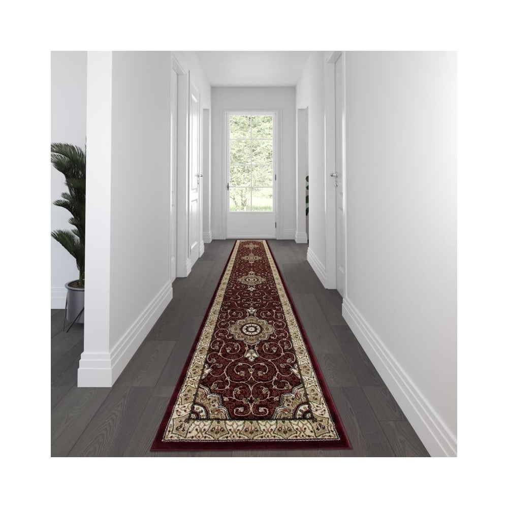 Burgundy 3x15 Persian Area Rug